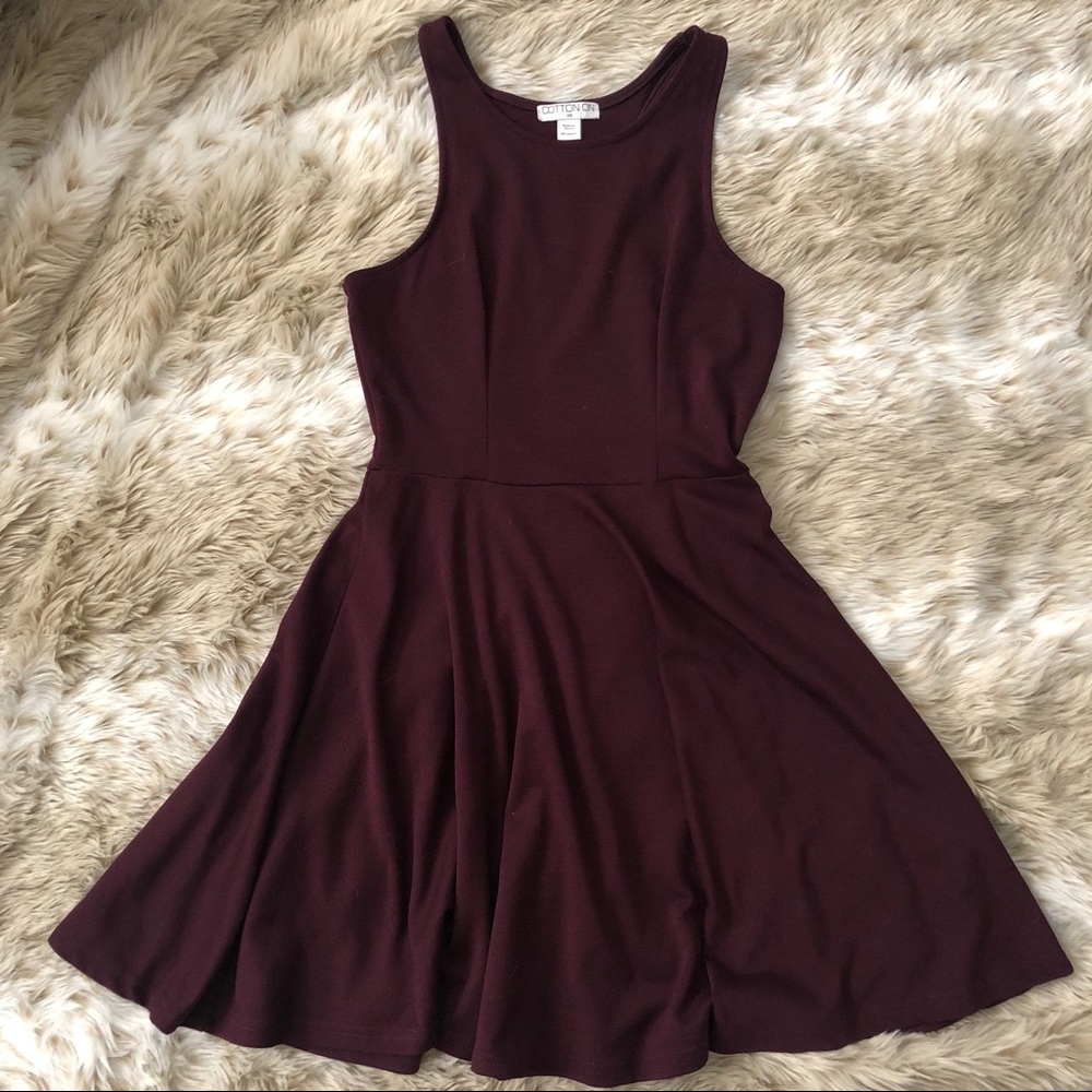 Maroon A-Line Dress
